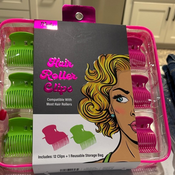 Hair Roller Clips - Pink & Green - Unbranded - Picture 2 of 6